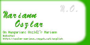 mariann oszlar business card